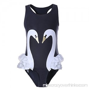 Pettigirl Baby Girl Swan Swimsuit with Hat 6Y B071V6ZT7F